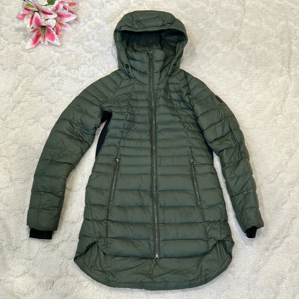 LL Bean Military/Olive Green DownTek Puffer Jacket - Water Repellent
